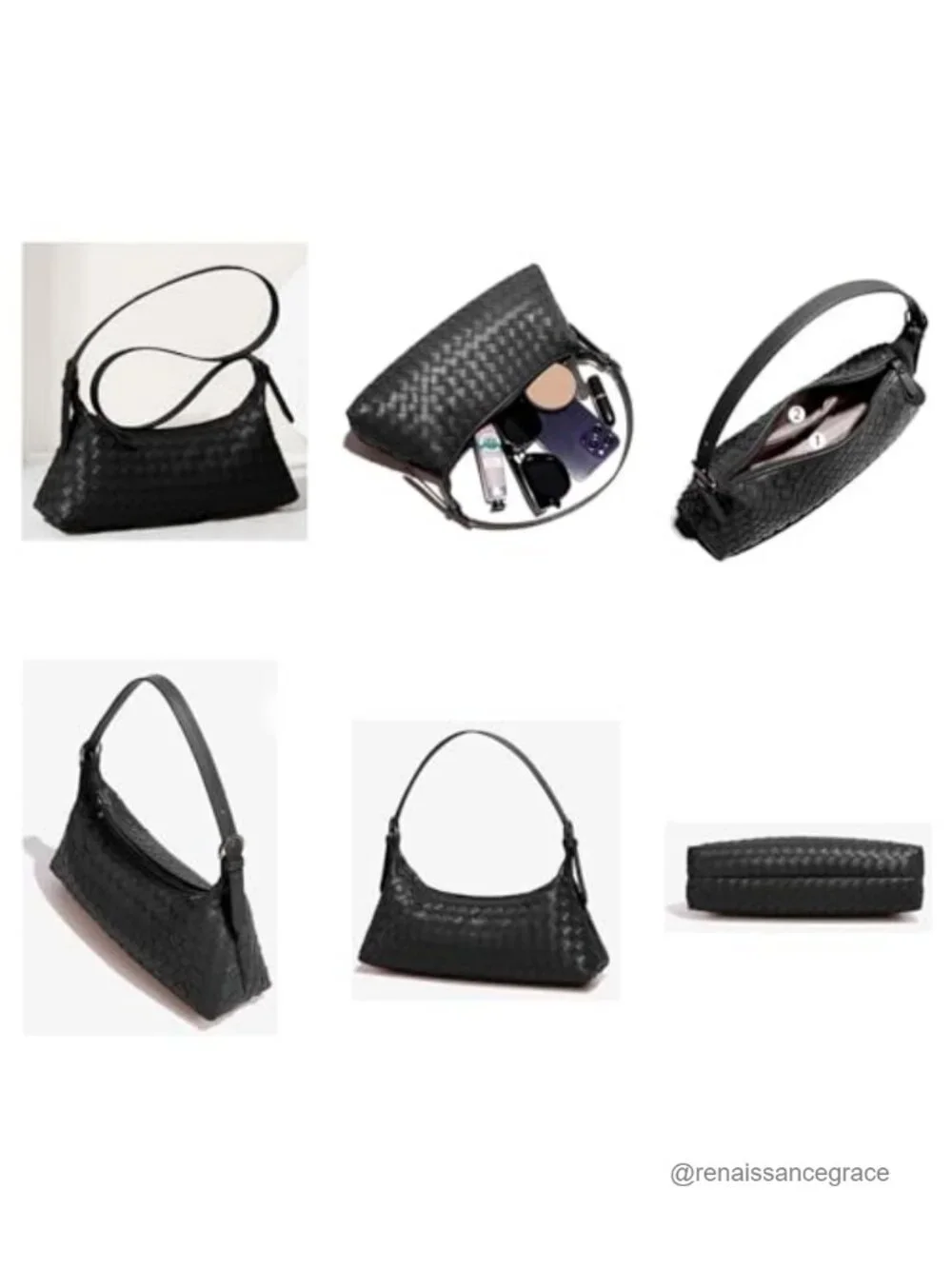 Woven Faux Leather Hobo Handbag with Adjustable Crossbody Strap